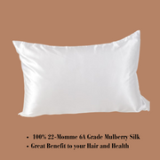 White Zipper Silk Pillowcase