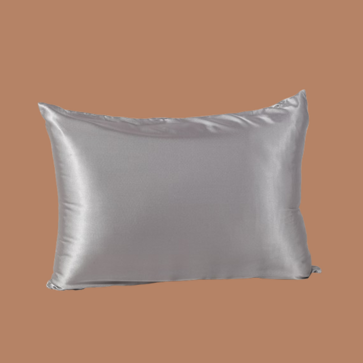 Gray Zipper Silk Pillowcase