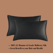 Black Satin Silk Pillowcase