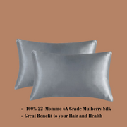 Silver Satin Silk Pillowcase