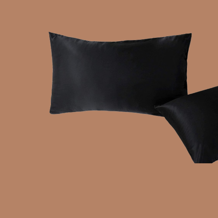 Black Zipperless Silk Pillowcase