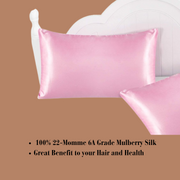 Pink Zipperless Silk Pillowcase