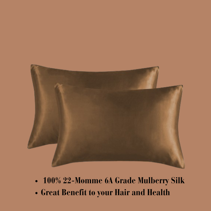 Dark Goldenrod Satin Silk Pillowcase