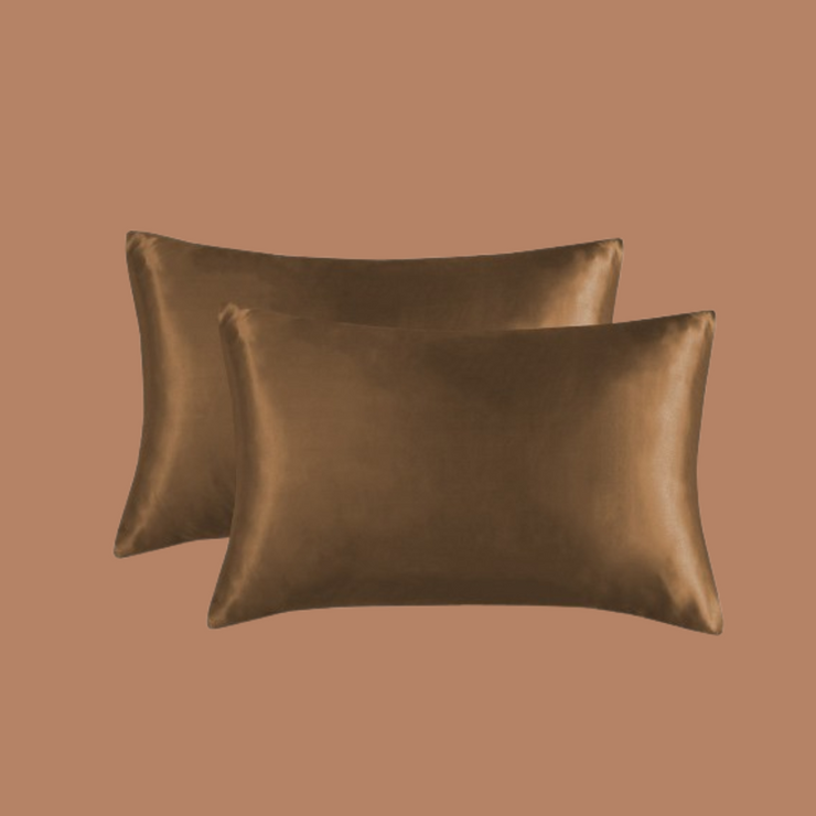 Dark Goldenrod Satin Silk Pillowcase