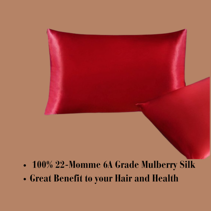 Red Soft Silk Pillowcase