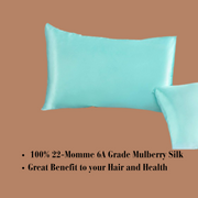 Aquamarine Soft Silk Pillowcase