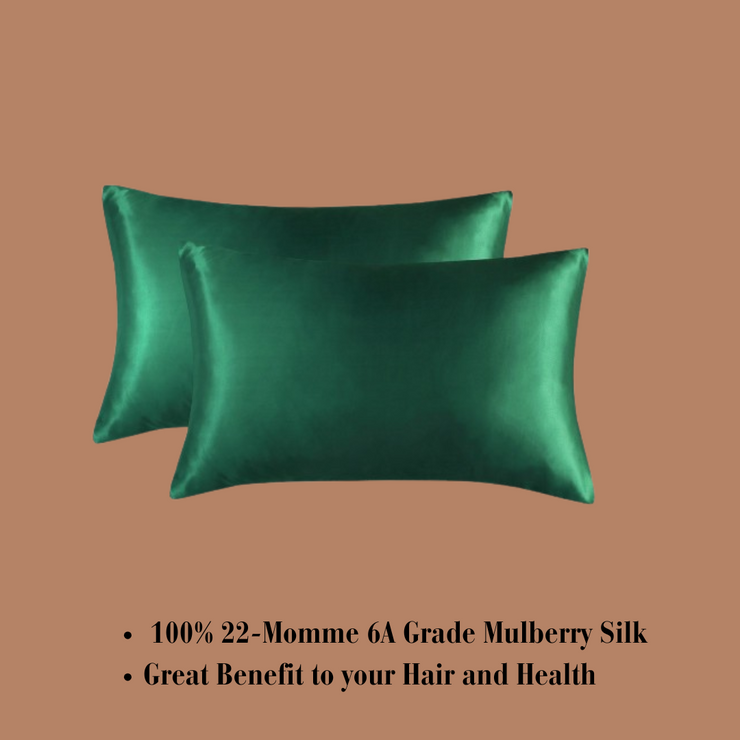 Green Satin Silk Pillowcase