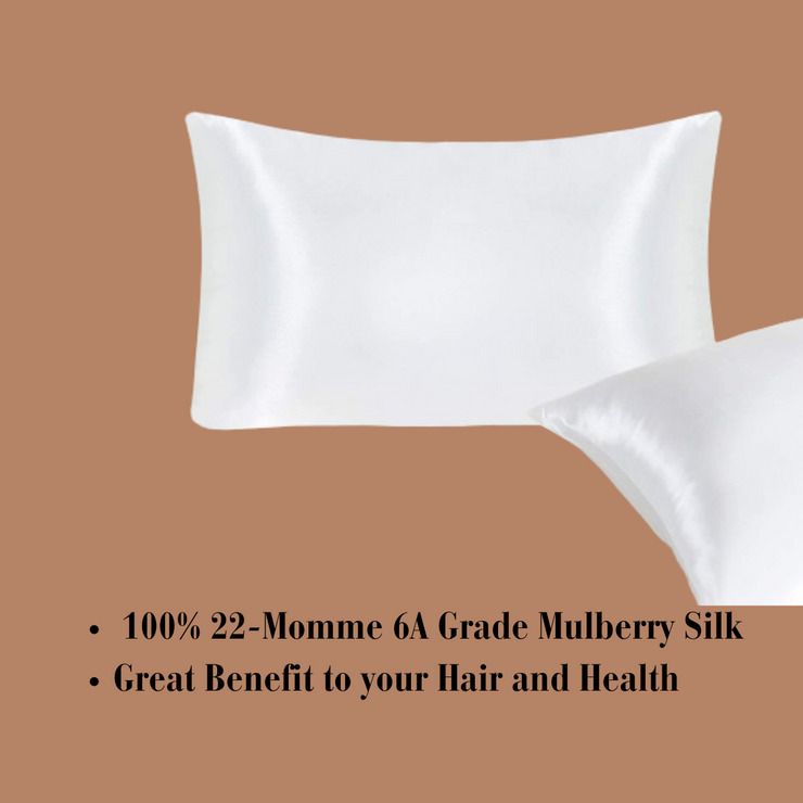 White Soft Silk Pillowcase