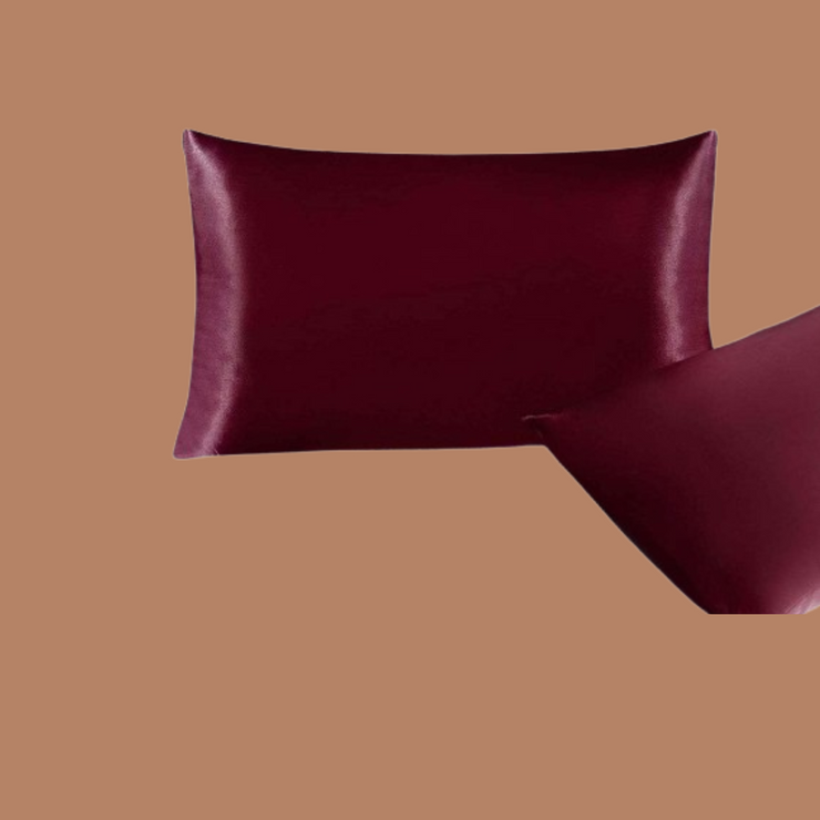 Maroon Soft Silk Pillowcase