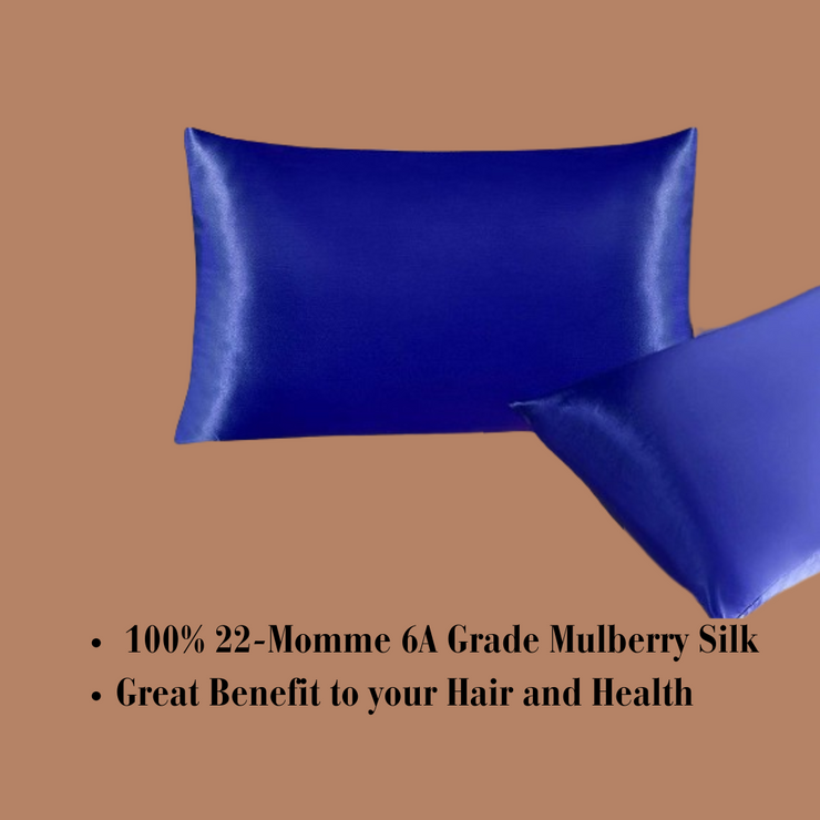 Blue Soft Silk Pillowcase