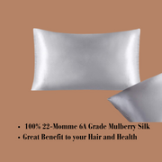 Gray Soft Silk Pillowcase