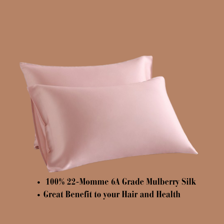 Pink Simple Silk Pillowcase