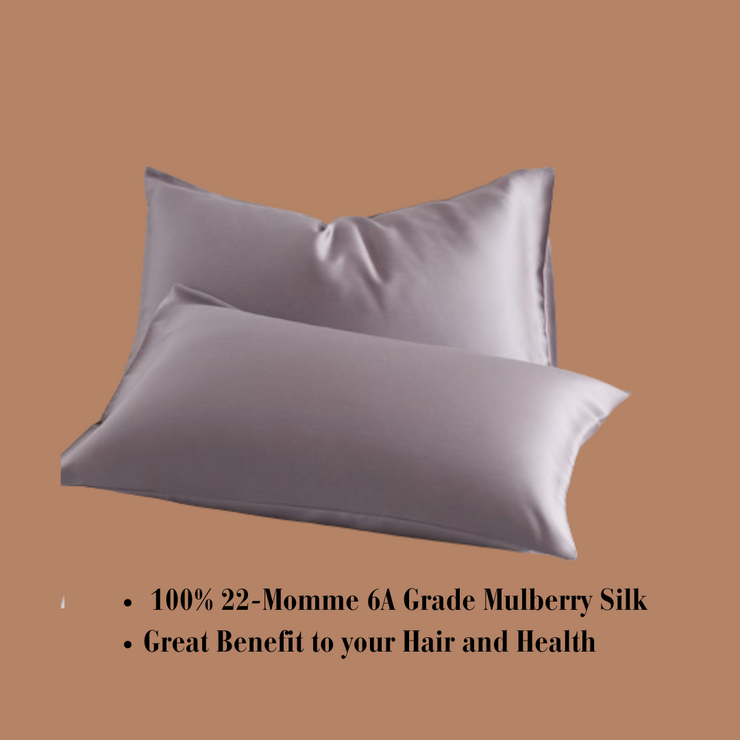 Gray Simple Silk Pillowcase