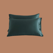 Dark Green Simple Silk Pillowcase