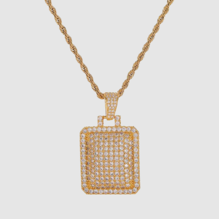 Gold Ice Cube Pendant