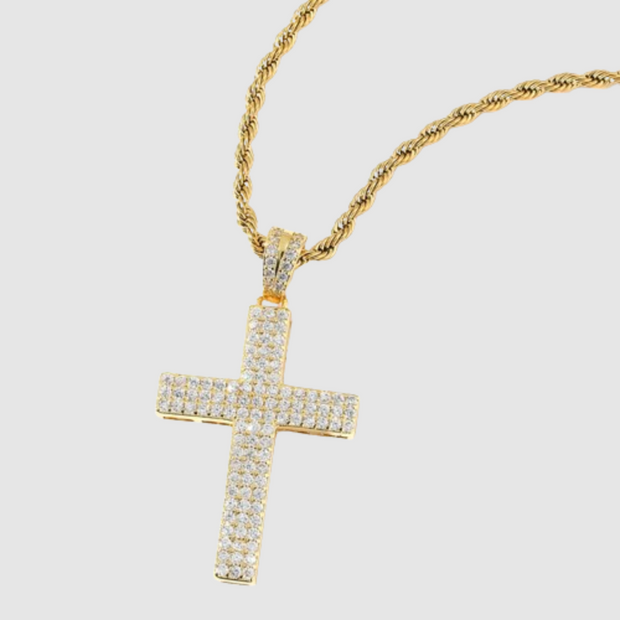 Baguette Cross Pendant Necklace