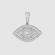 White Gold Iced Eye Pendant