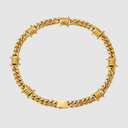 Barbed Wire Design Cuban Link Necklace