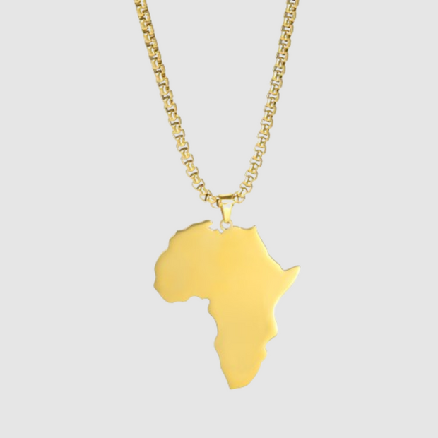 Gold Africa Pendant Necklace