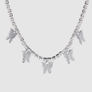 Crystal Butterfly Choker Necklace