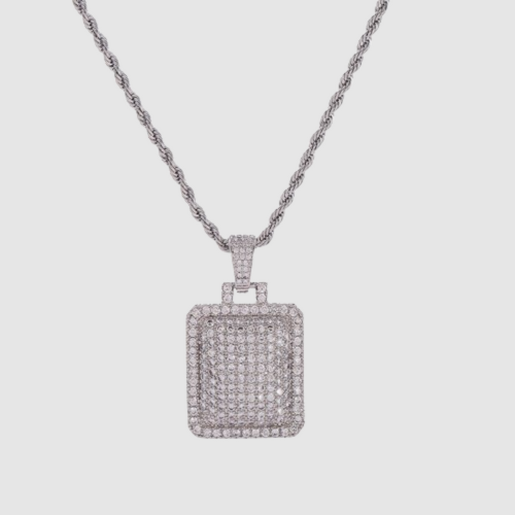 White Gold Ice Cube Pendant