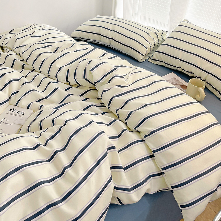 Minimalist Striped Sage Bedding Set