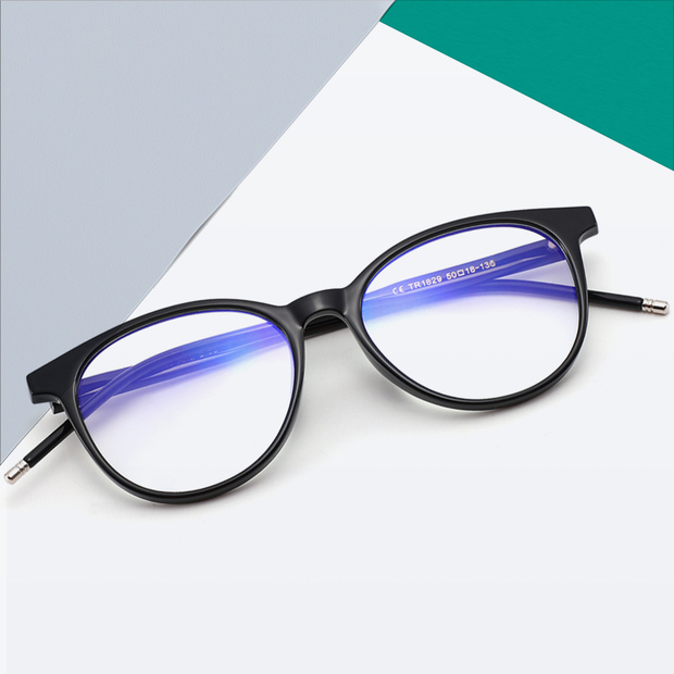 Simple Retro Oval Frame Anti-Blue Glasses