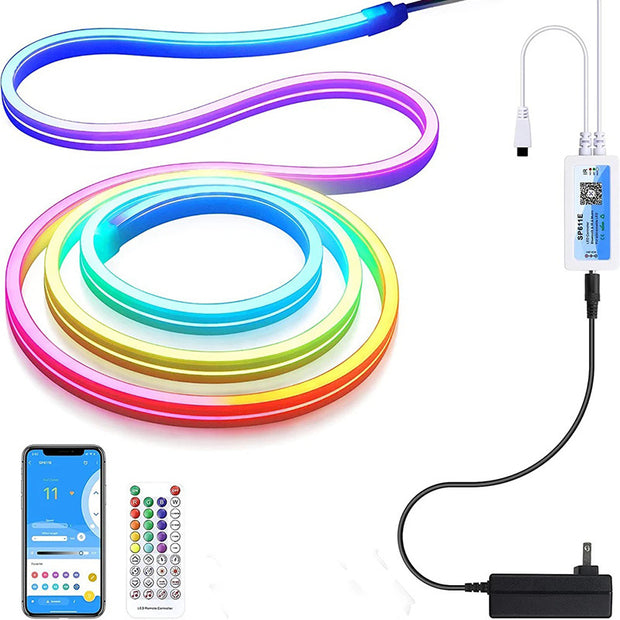 LED Neon Rope Lights, Flexible LED Rope Lights,IP65 Outdoor RGB Neon Lights Waterproof, Music Sync Gaming LED Neon Strip Lights for Bedroom Indoor LED Light