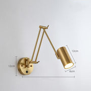 Gold Modern Swing Arm Indoor Wall Sconce 1 Light