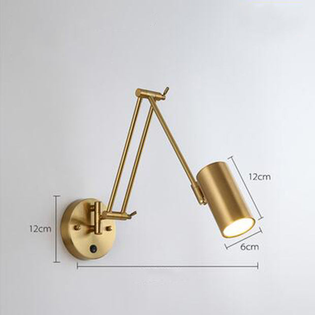 Gold Modern Swing Arm Indoor Wall Sconce 1 Light