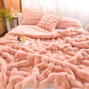 Rabbit Faux-Fur Blanket Throw