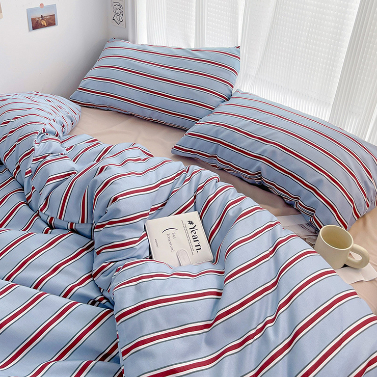 Minimalist Striped Sage Bedding Set