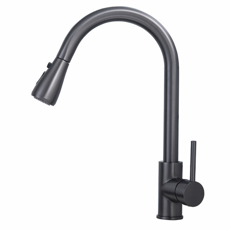 Pull Out Kitchen Tap Brushed Gold with Dual Function Sprayer