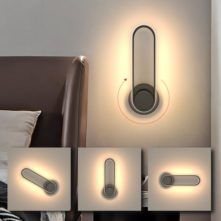 Modern Black Indoor LED Rotated Wall Sconce