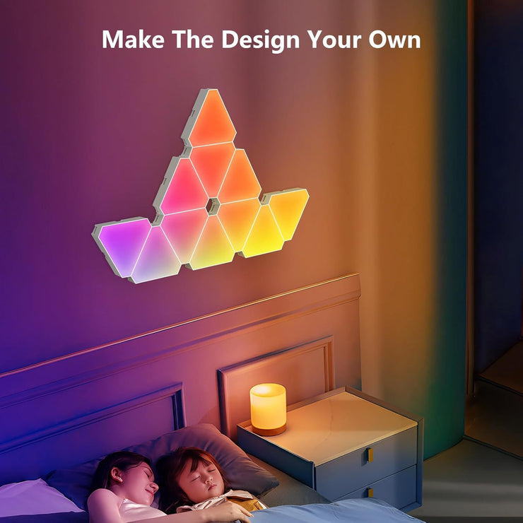 Triangle LED Light Panels, RGBIC Gaming Lights for Gaming Setup, Music Sync for Gaming Room