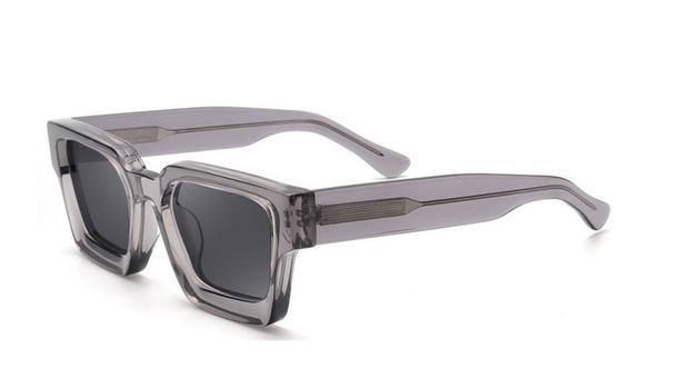 Transparent Gray Plate Frame Polarized Sunglasses