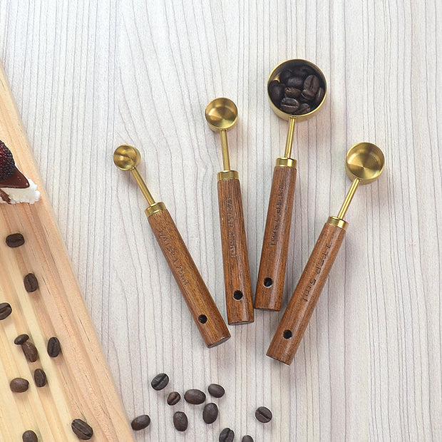 Wooden Measuring Cups and Spoons