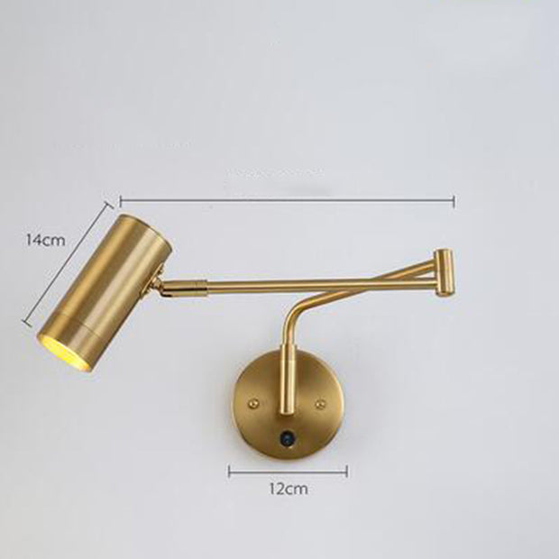 Gold Modern Swing Arm Indoor Wall Sconce 1 Light