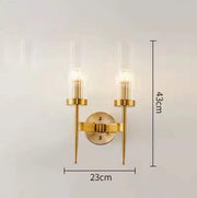 Modern Minimalist Cylinder Clear Ribbed Glass Shade Wall Sconces