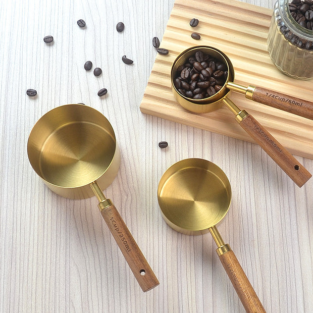 Wooden Measuring Cups and Spoons