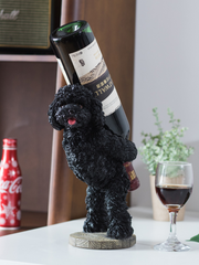 Modern Wine Rack Brown Resin Teddy Dog Decorative Countertop Wine Bottle Holder