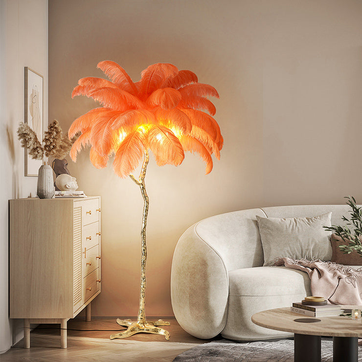 Ostrich Feather Floor Lamp