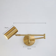 Gold Modern Swing Arm Indoor Wall Sconce 1 Light