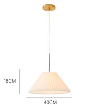 Nordic Minimalist Pleated PVC Fabric Drum Cone 1-Light Pendant Light