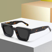 Tortoiseshell Plate Frame Polarized Sunglasses