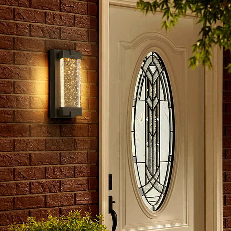 Outdoor Wall Lights Sconce With K9 Crustal Bubble Exterior LED Wall Mounted Light