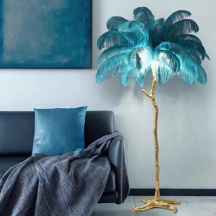 Ostrich Feather Floor Lamp