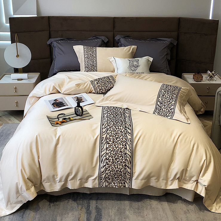 Leopard Grey Duvet Cover Set (Egyptian Cotton)