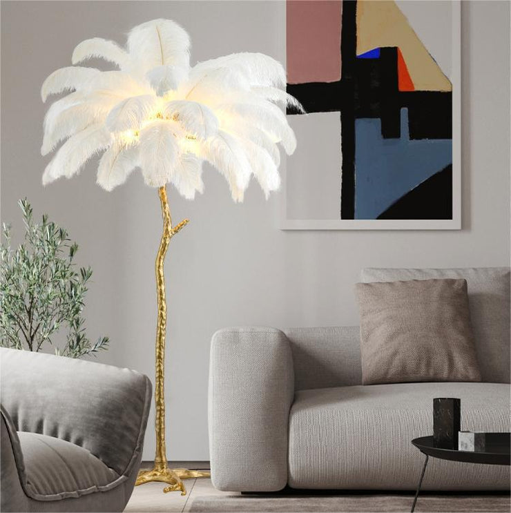 Ostrich Feather Floor Lamp