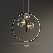 Black Pendant Light Minimalist Glass Globe LED Light for Dining Room